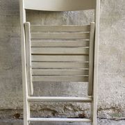 Extra folding chair / garden chair / vintage white lacquered solid wood office chair