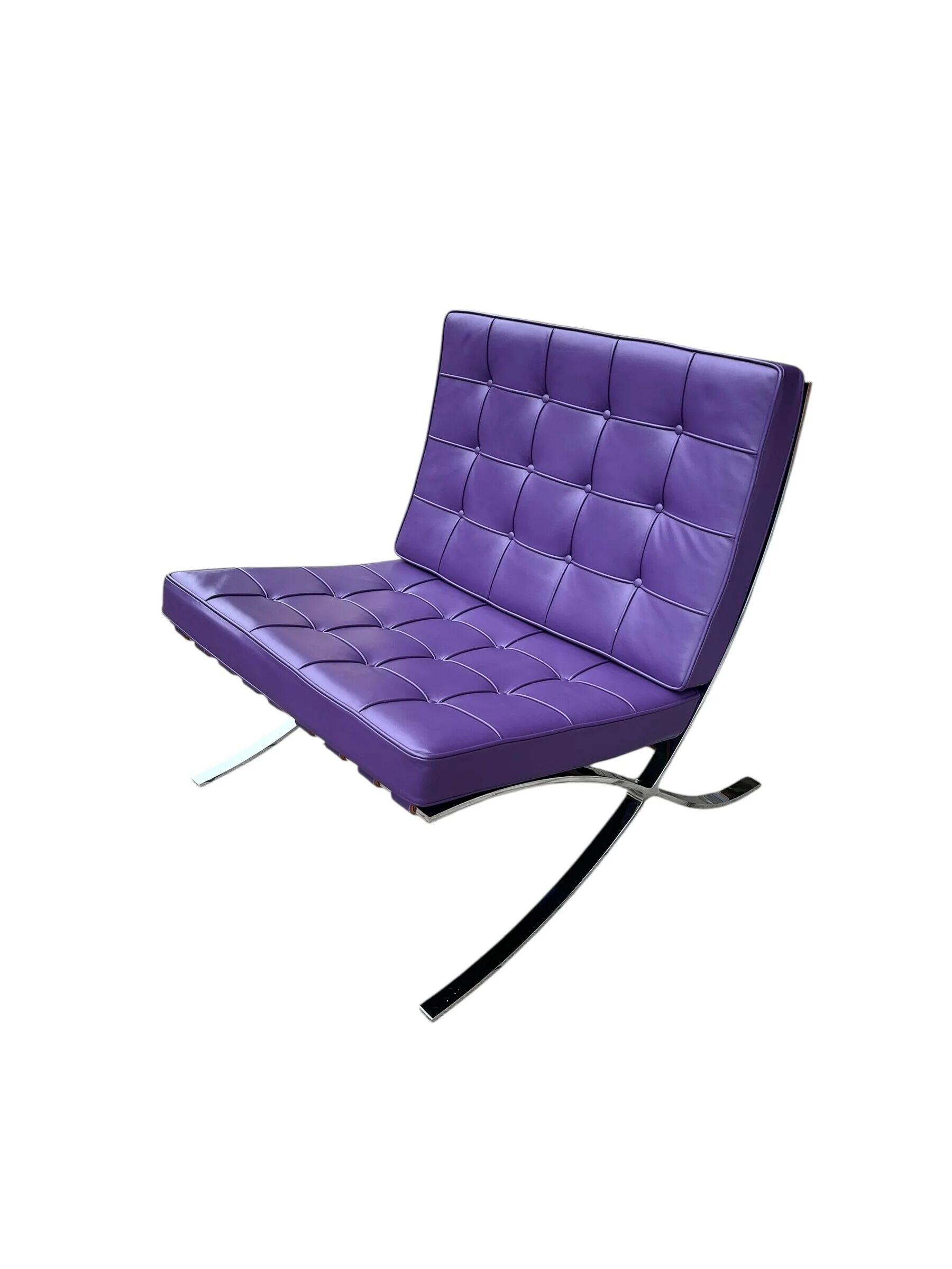 Purple lounge chair Barcelona by Mies van der Rohe for Knoll