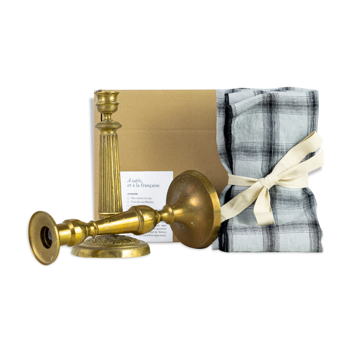 2 candle holders and 2 tea towels — All fire all flame #55