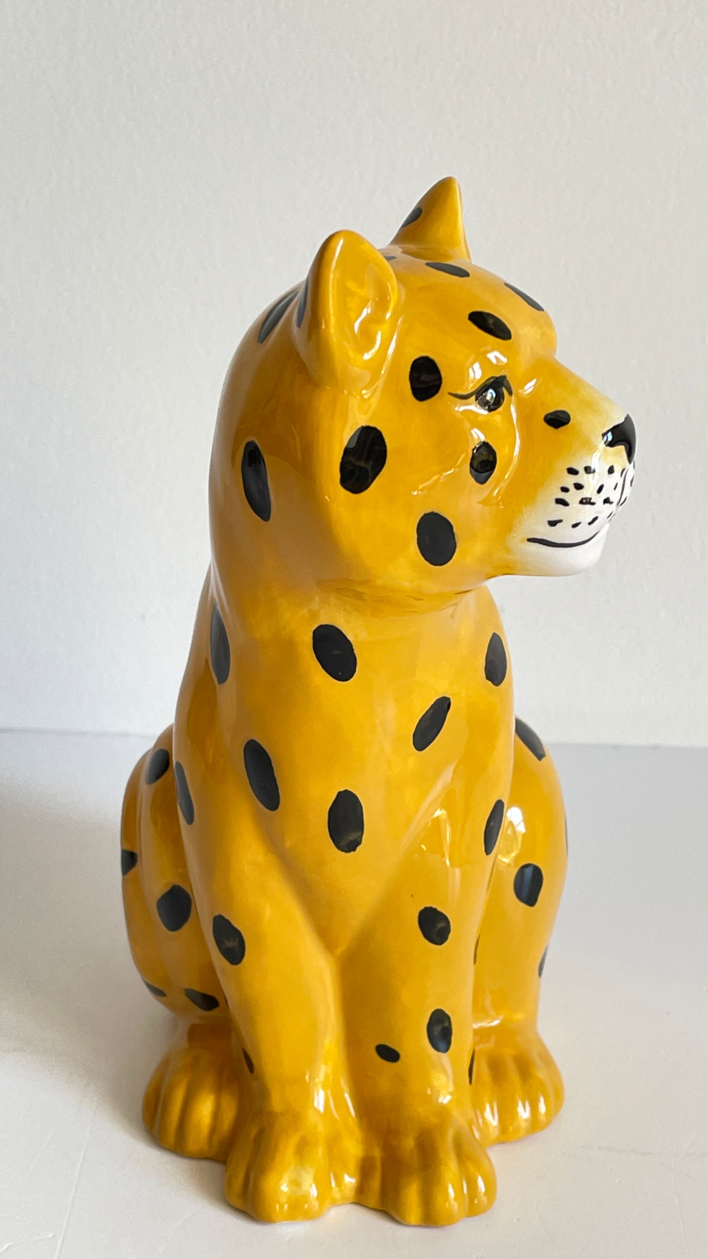 Pot leopard ceramic cache vintage