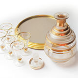 Service with cafare glasses and mirror tray