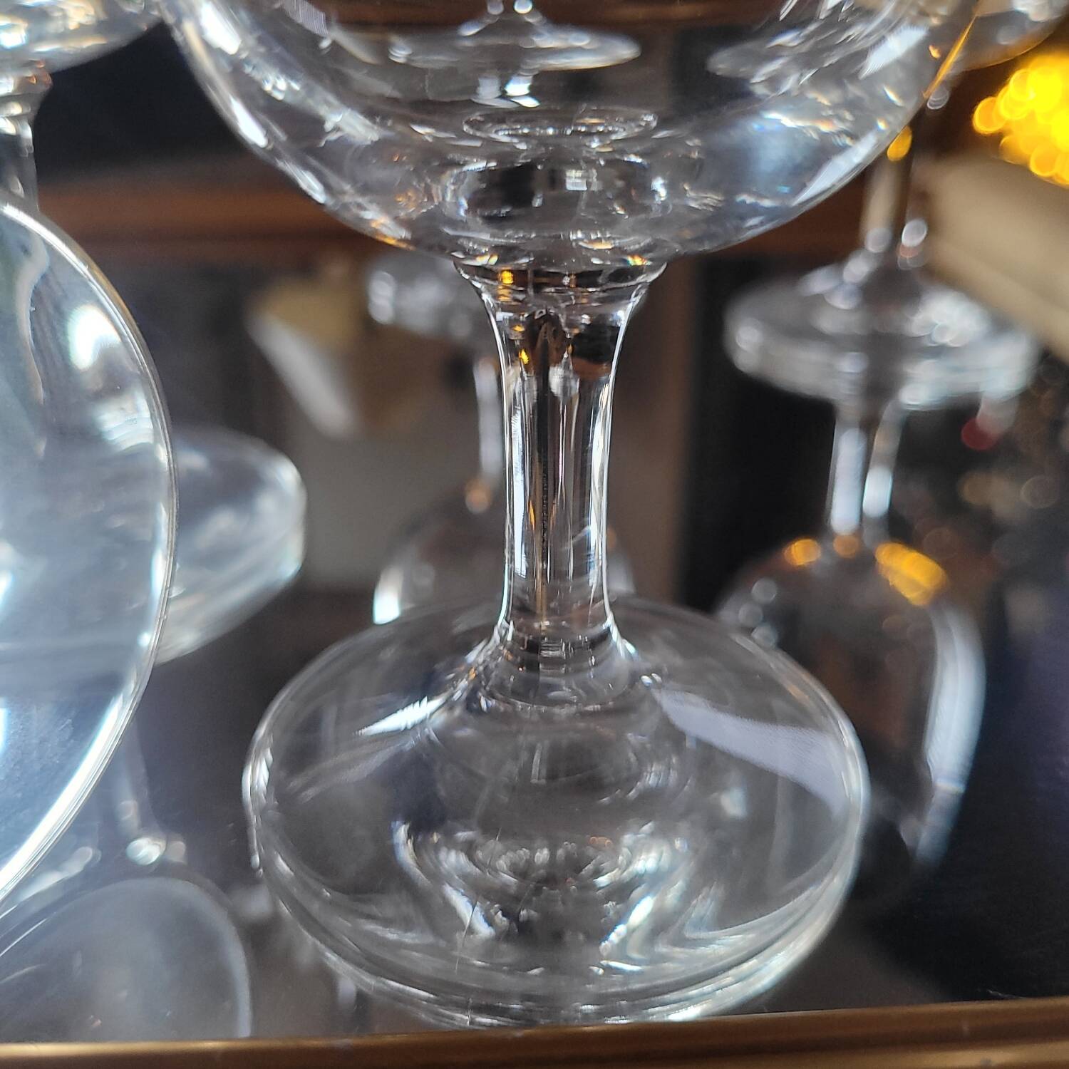 Set of 70s stemmed glasses