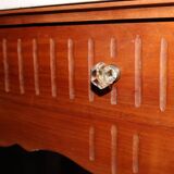 Bathroom cabinet with marble top and its toilet set, art deco style
