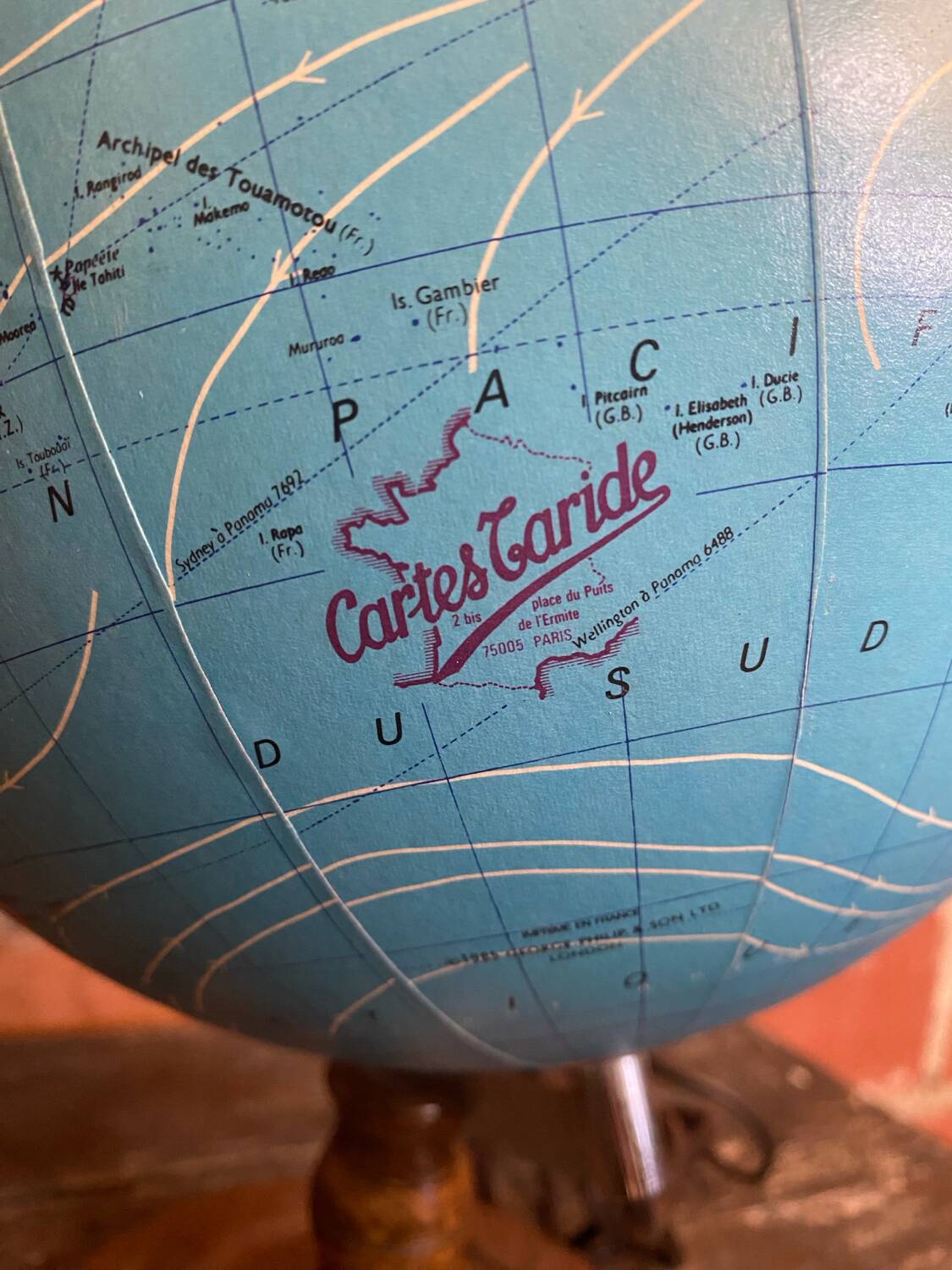 World Map Earth Globe Old TARIDE 1985 Model 90RL025 Vintage
