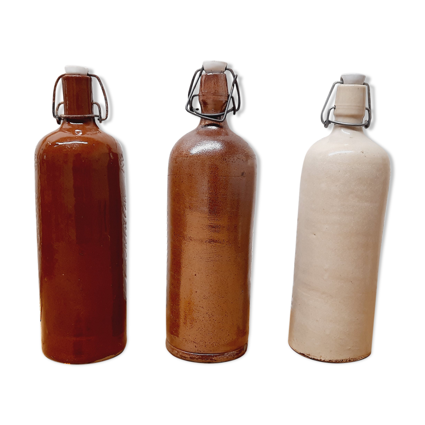 Lot 3 bouteilles grès