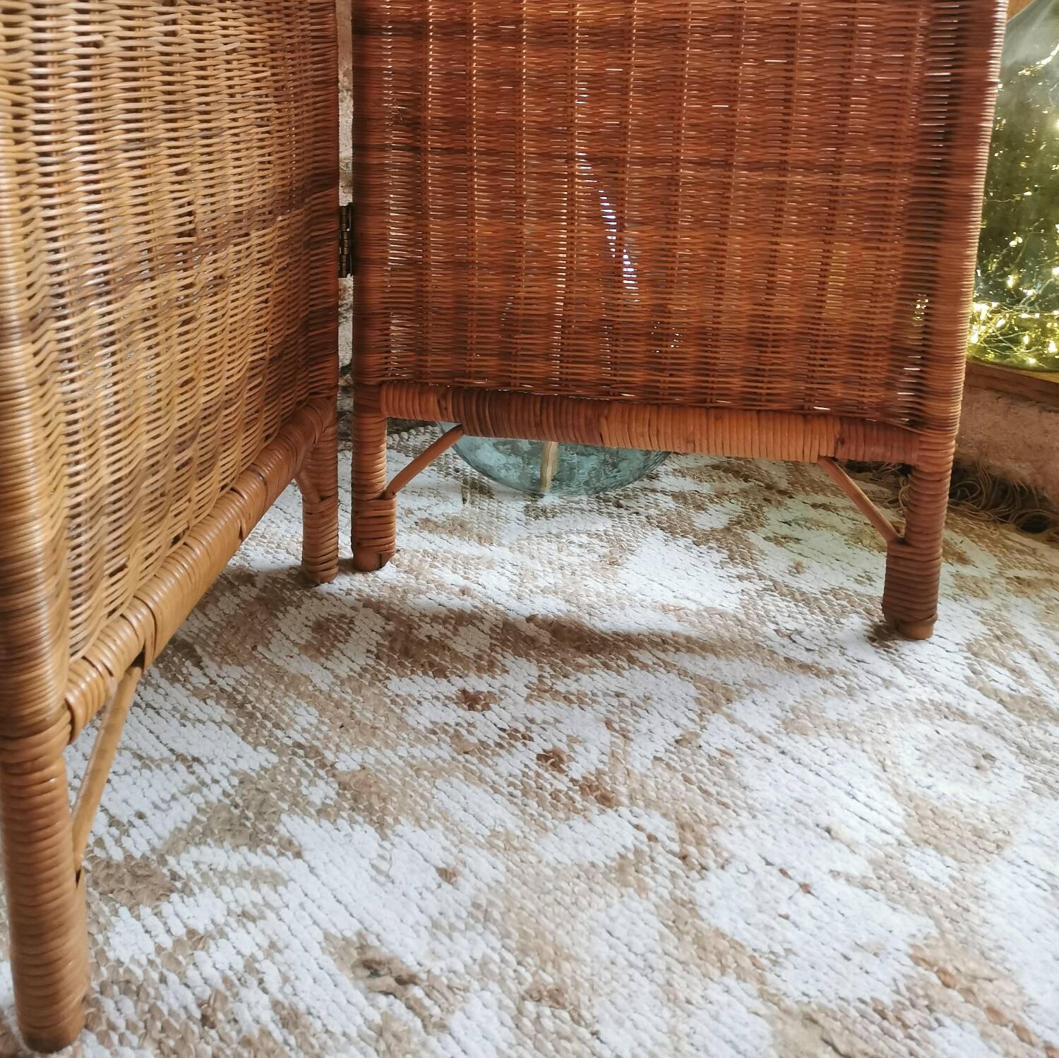 Vintage rattan and wicker room divider