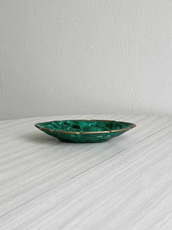 Porte savon en malachite vide poche