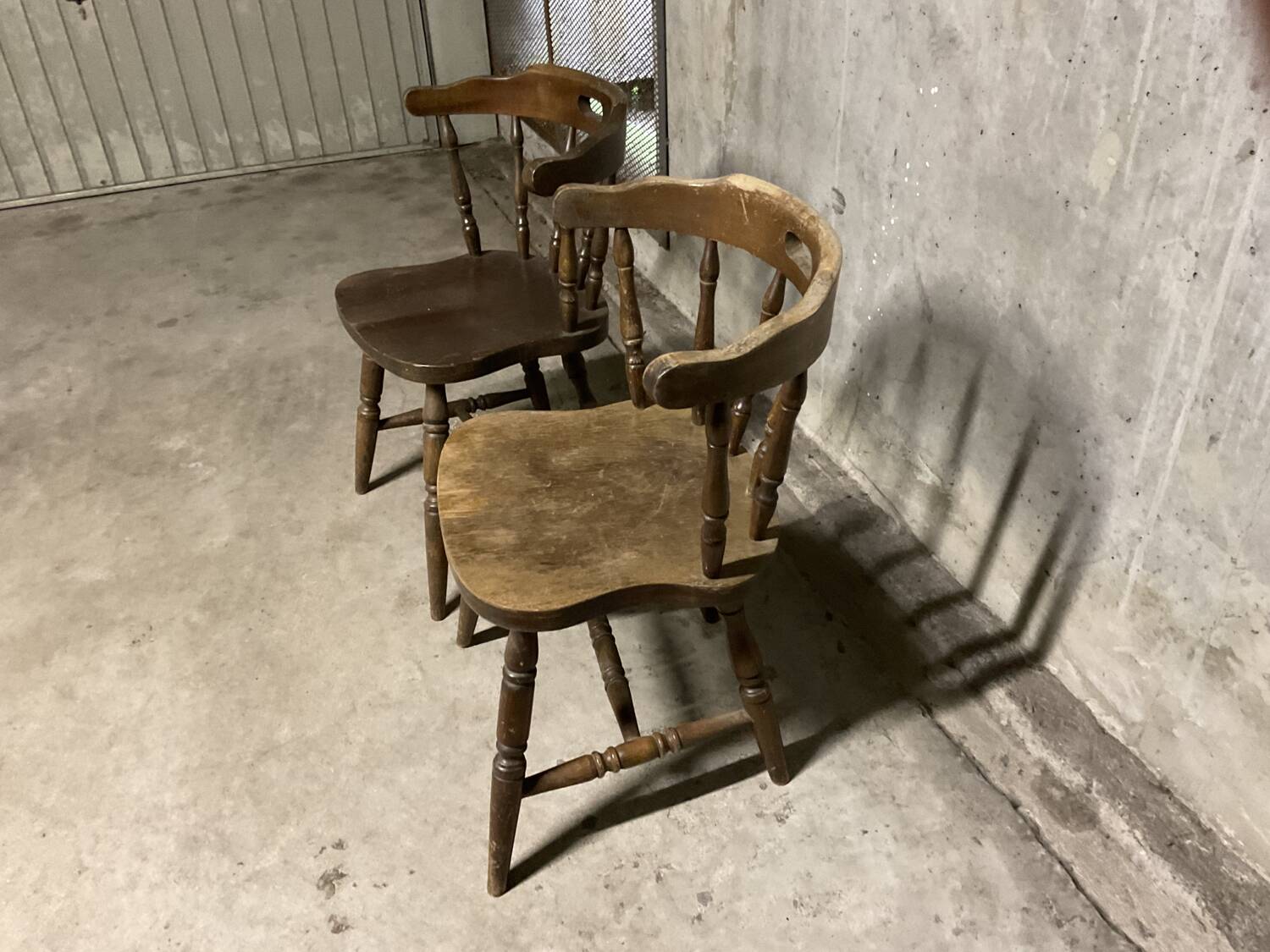 Pair of vintage wooden western chairs