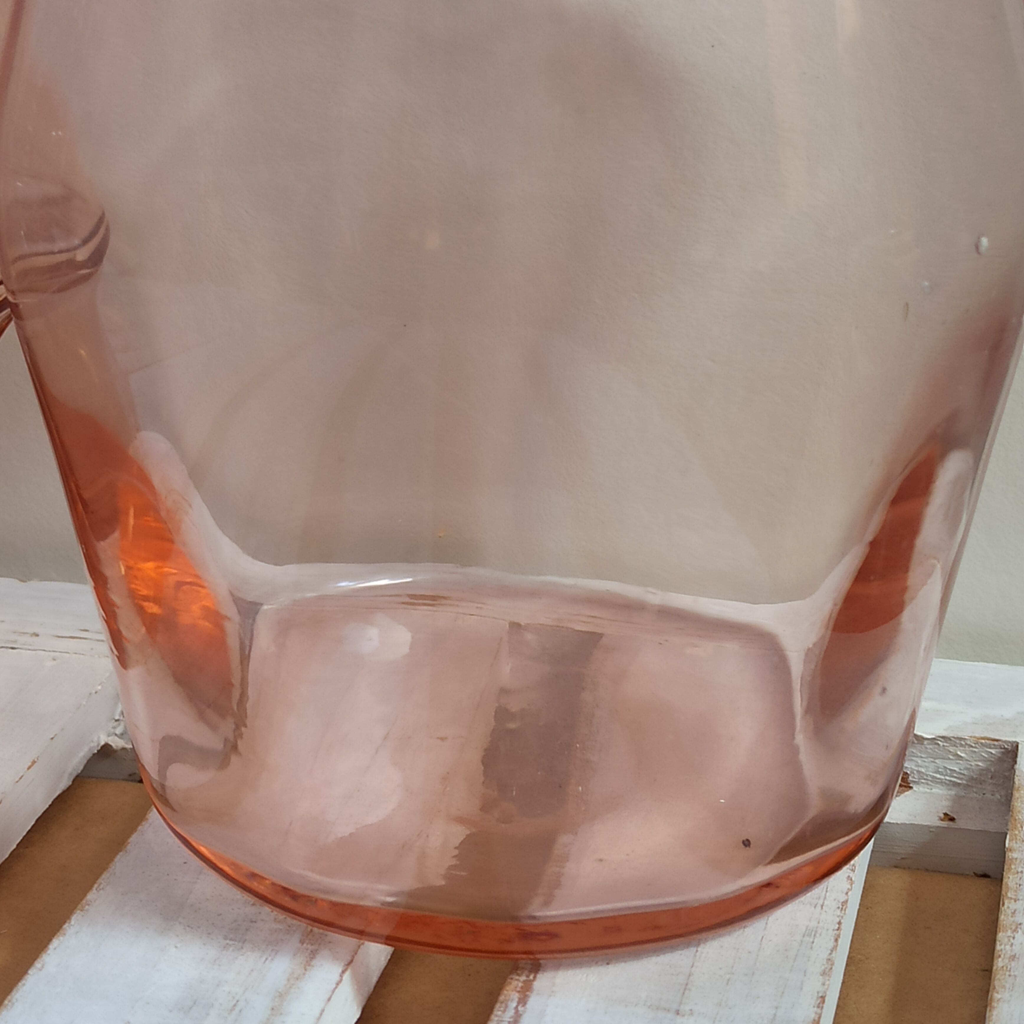 Vintage pink glass bottle vases