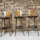 Lot de 3 tabourets de bar 1970 vintage