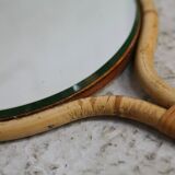 Rattan mirror in the style of Louis Sognot, France, 1950