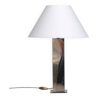 Large table lamp in silver and gold metal, 1980