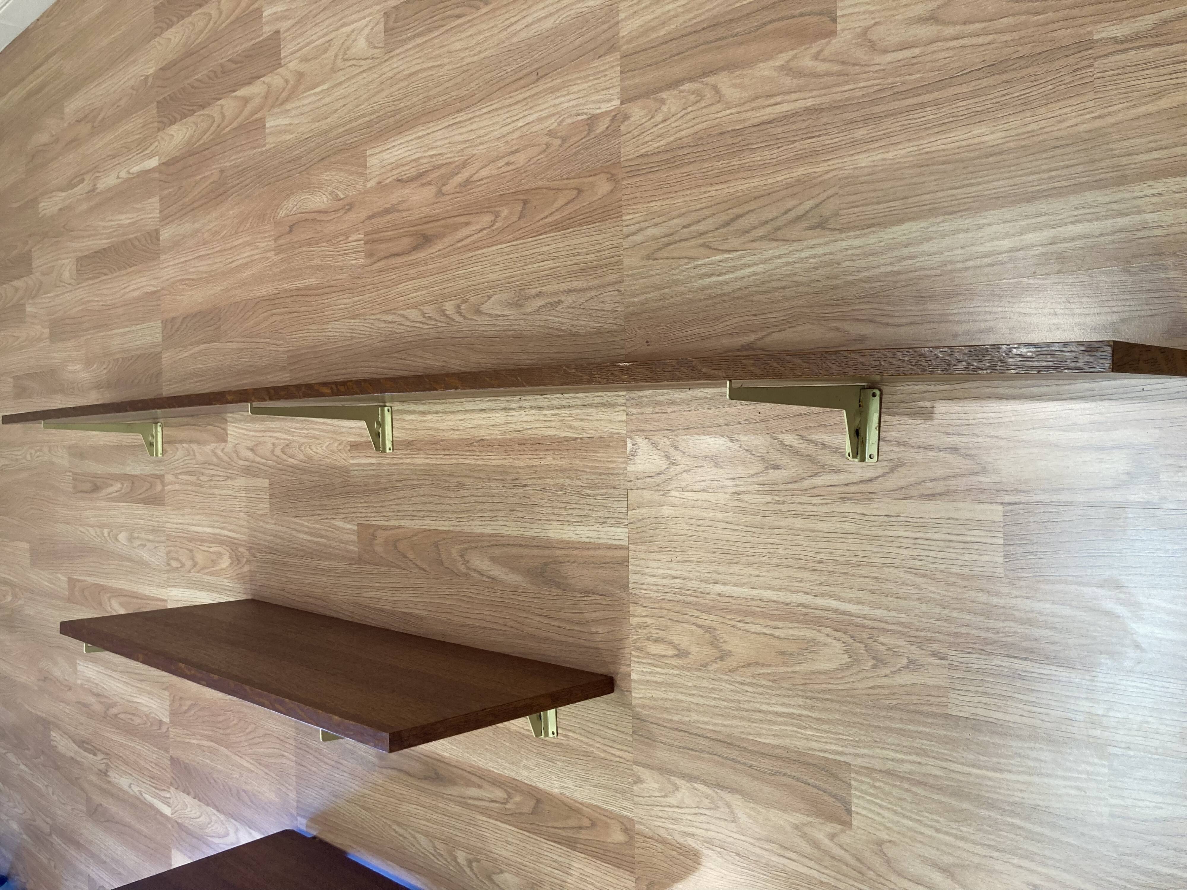 Set of oak shelves, 1950s design.