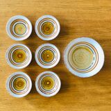 Salad bowl and 6 ceramic cups from Gien