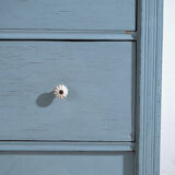 Antique painted pine chest of drawers – European rustic blue chest of drawers – circa 1900