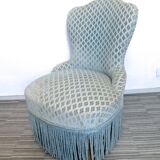 Pastel blue velvet toad chair