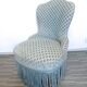 Fauteuil crapaud velours bleu pastel