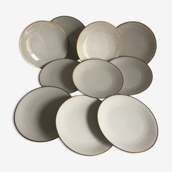 10 assiettes plates - Porcelaine de Limoges Chastagner