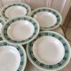 Set of 6 green hollow plates Digoin Sarreguemines 30s