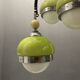 Mid-century lime green opaline glass light pendant