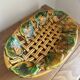 Woven fruit bowl barbotine 1950s