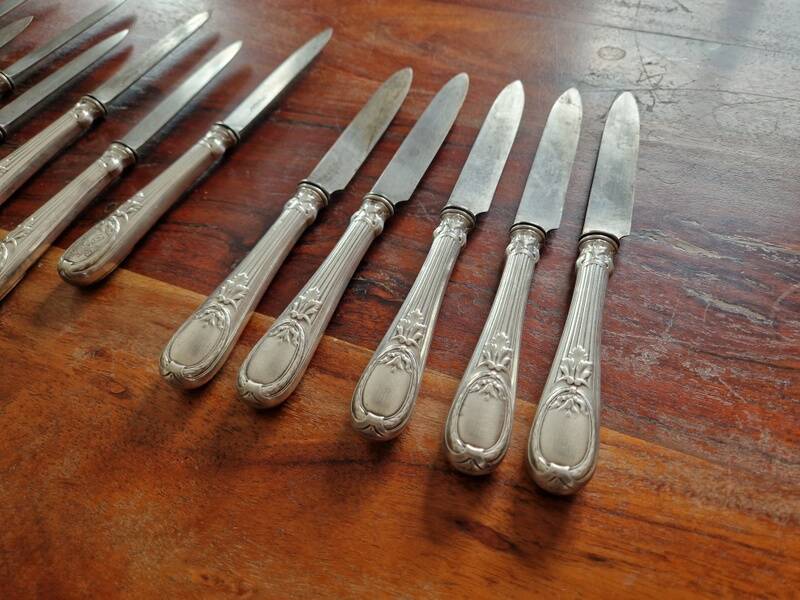 Christofle - Set of 12 dessert knives model Trianon in metal