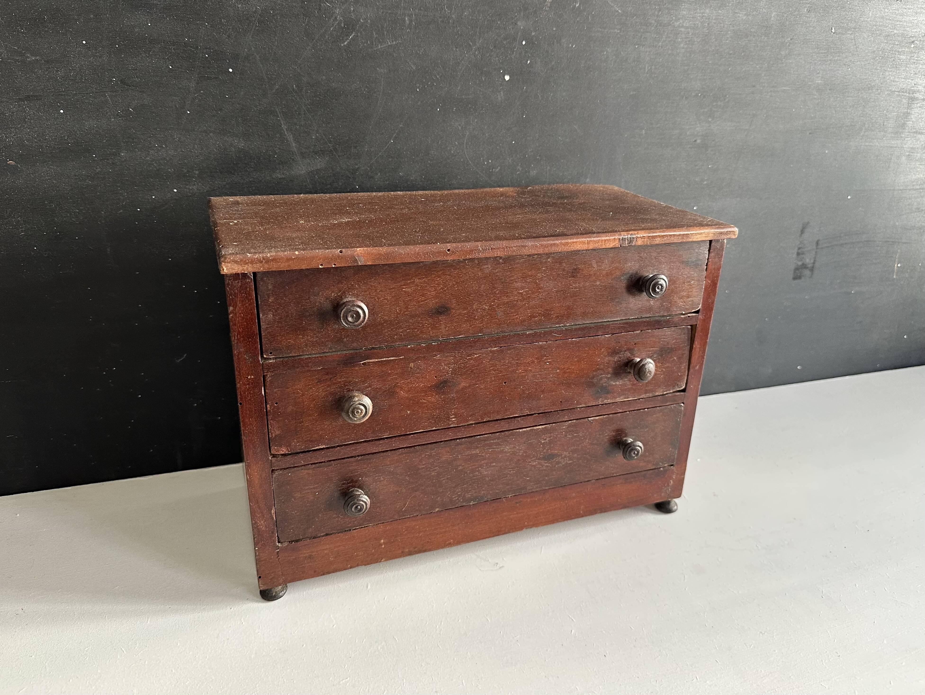 Miniature wooden master cabinet, 19th century
