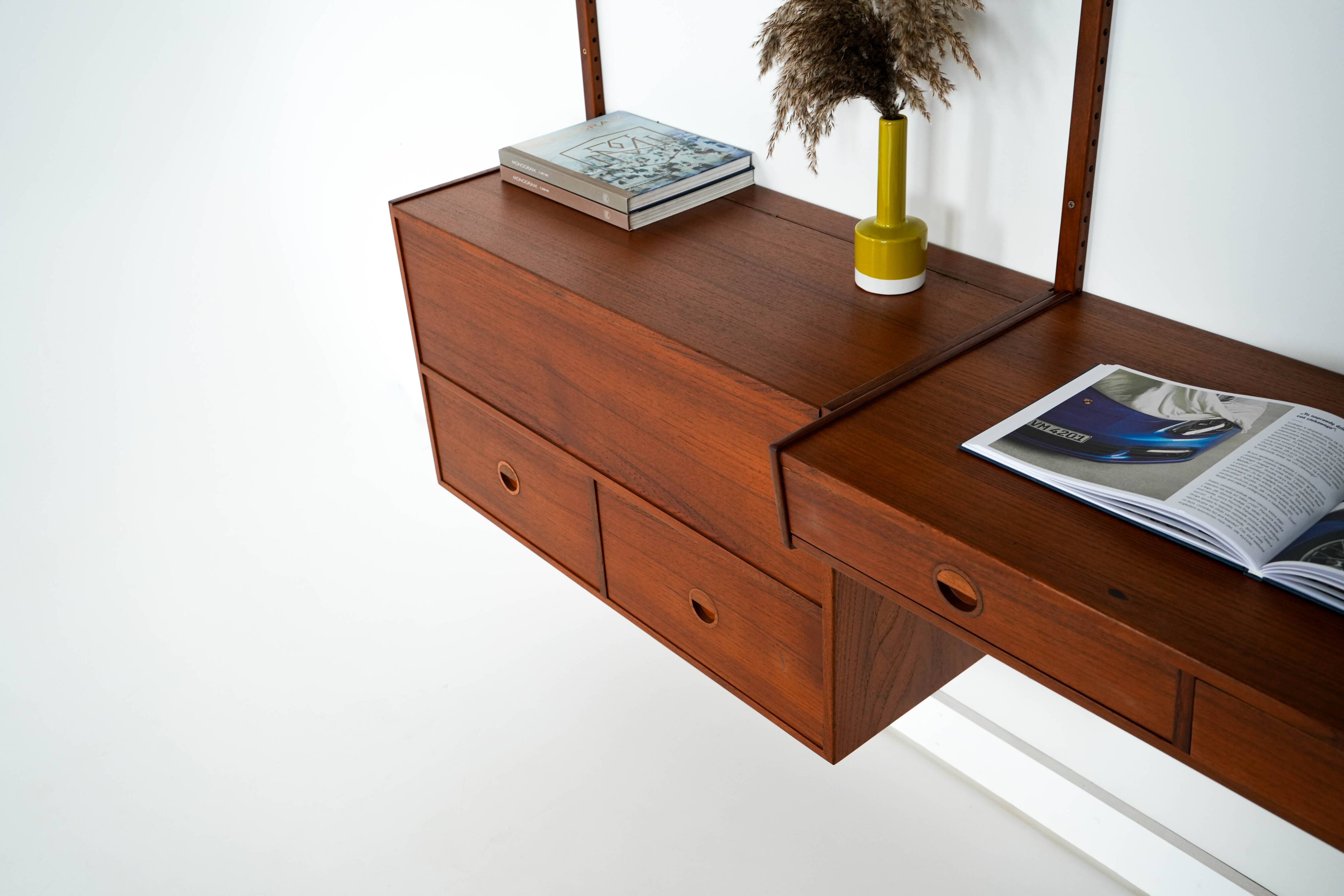 Teak modular shelving unit, Danish design, 1960s, manufactured by Hansen &