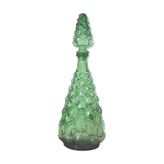 Bouteille italienne en verre bullé