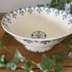 Large antique pedestal salad bowl in Gien earthenware.