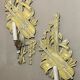 Walnut wood wall lamps, painted in yellow patina grey