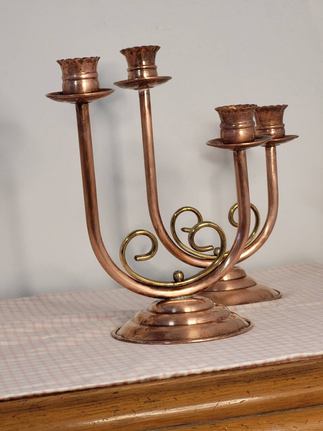 Copper candle holder