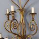 Antique wall sconces in gilded iron, 8 lights, Italy, 20th century.