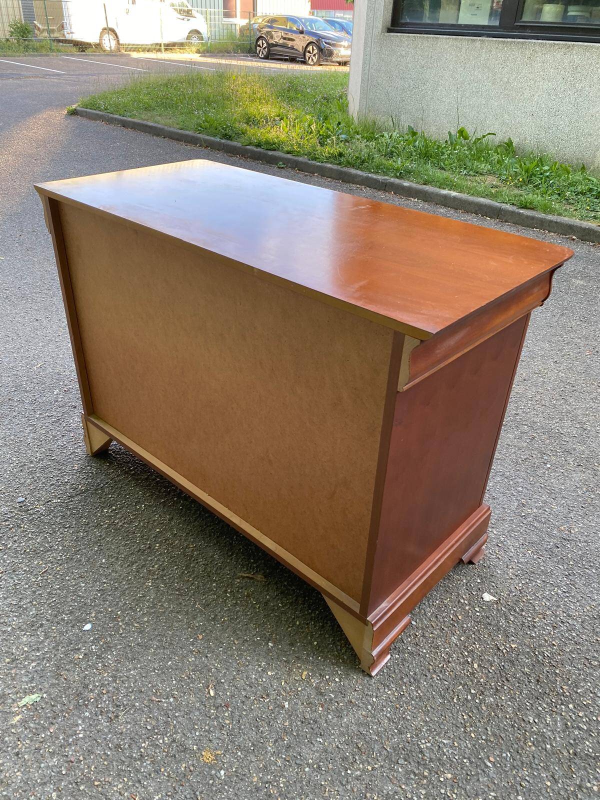 Louis Philippe wooden chest of drawers with 3 drawers