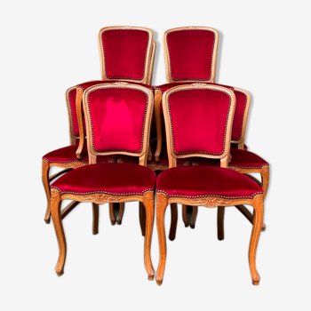 Lot de 12 chaises de style Louis XV