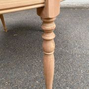 Round extendable dining table Louis Philippe stripped in solid cherry wood 1