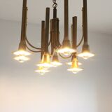 Brass trumpet chandelier, 1970s