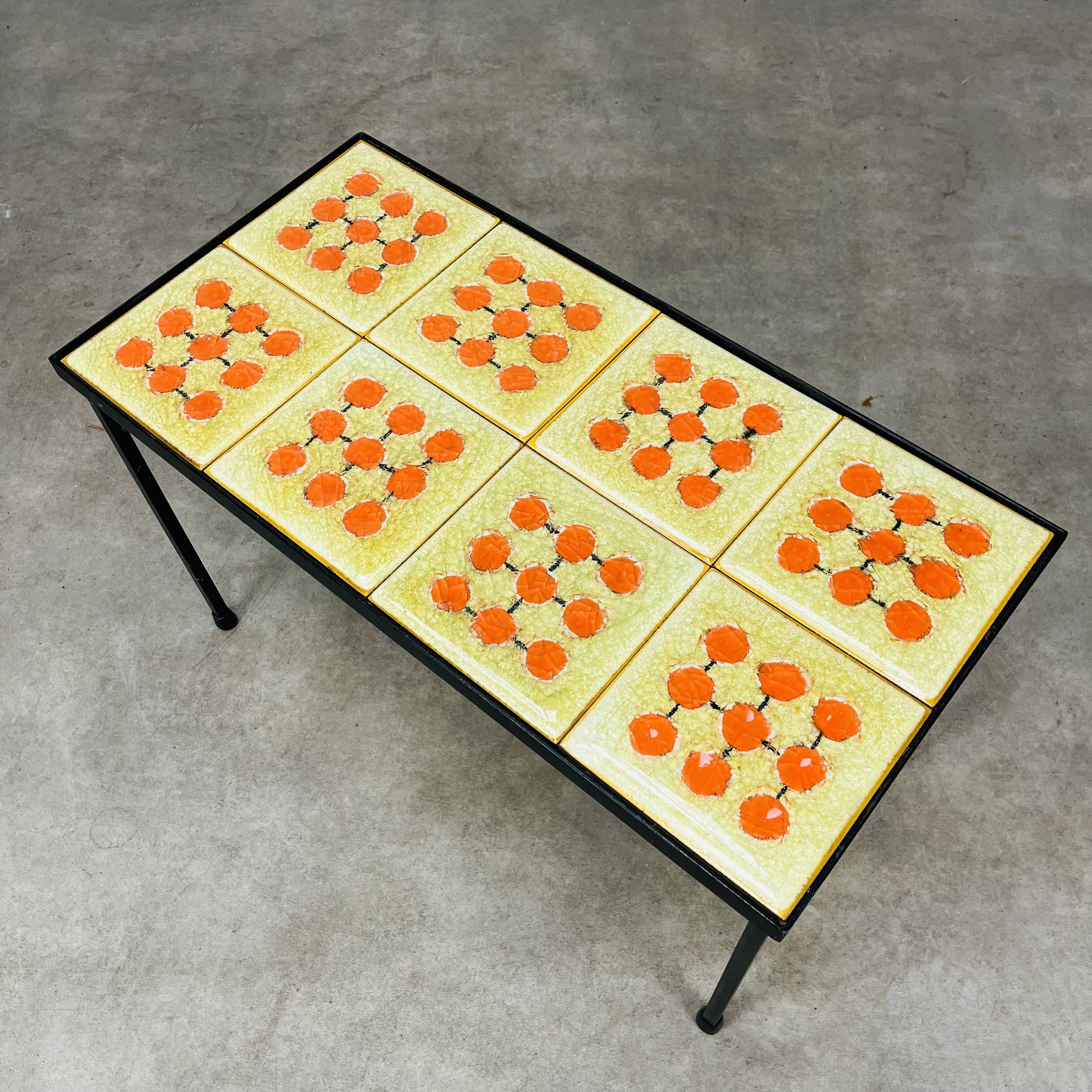 50s ceramic side table, modernist style