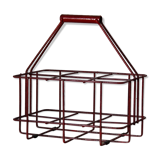 Red metal bottle holder