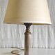 Table lamps in gilded brass with paper shades - mid 20th century.