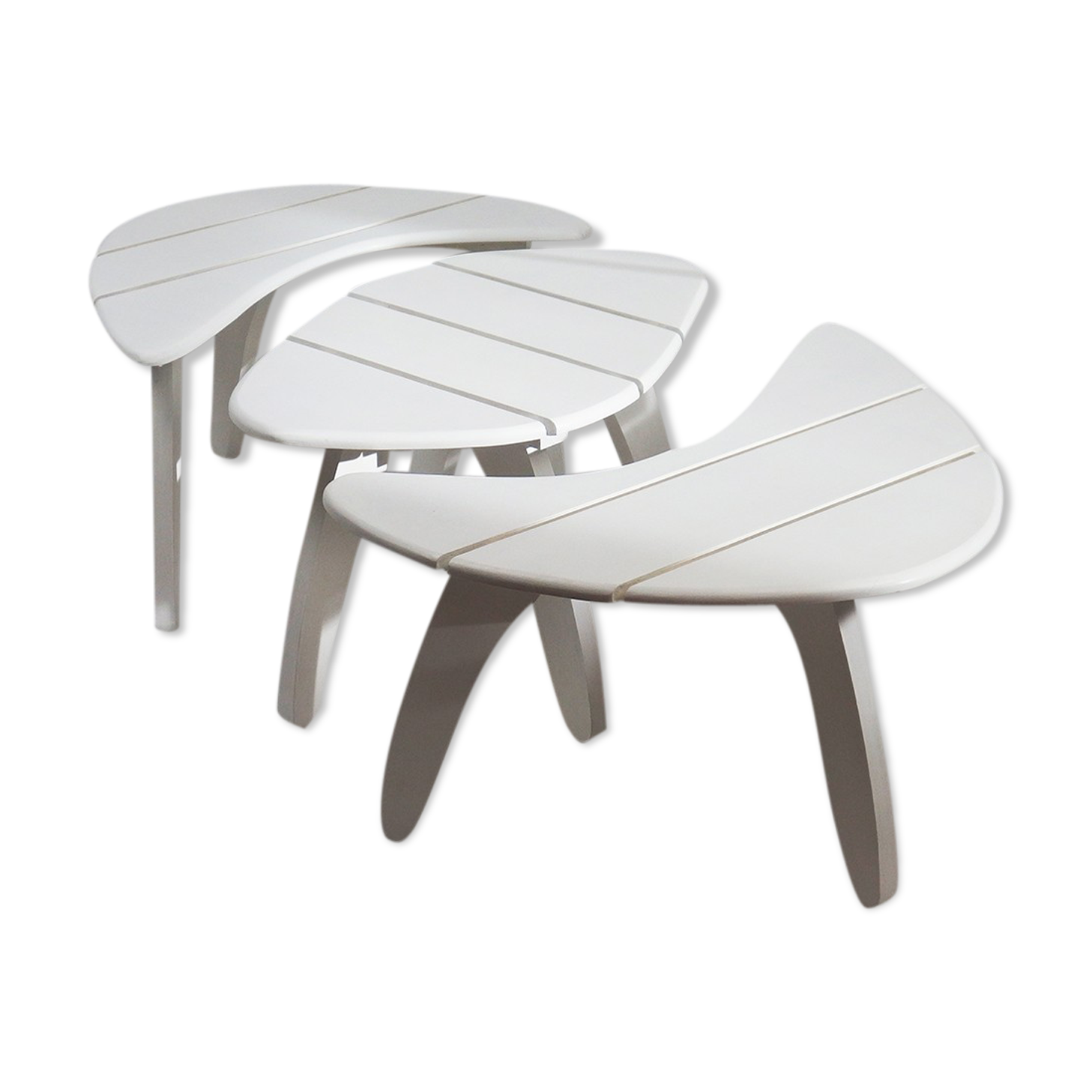 Three garden coffee tables by Huguonnet