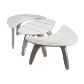 Three garden coffee tables by Huguonnet