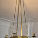 Pendant in brass with two light sockets and four candle holders, Empire style