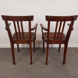 Pair of wooden bridge armchairs