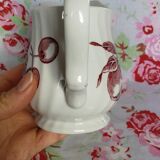 Milk Pitcher Wood & Sounds England, red pear cherry fruit patterns, made in England