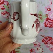 Milk Pitcher Wood & Sounds England, red pear cherry fruit patterns, made in England