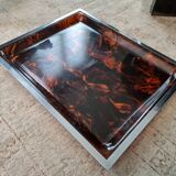 Lucite tortoiseshell and silver metal style