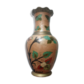Vase en laiton émaillé