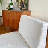 Pair of Baumann white bouclette armchairs