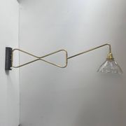 ANTIQUE BRASS AND PRISMATIC GLASS PENDANT LAMP XXL